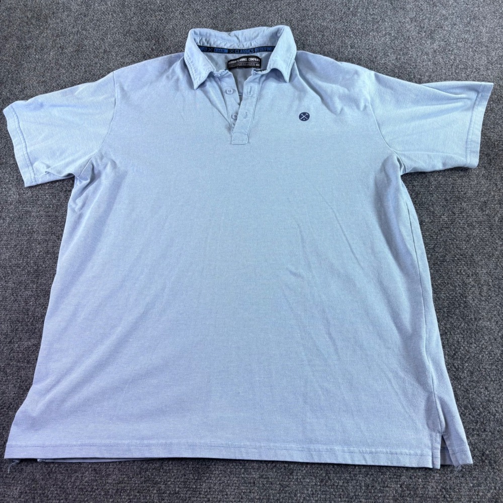 Dixxon Flannel Company Polo‎ Shirt Mens XL Light Blue D-Sport Micro-Stripe Logo